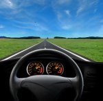 dashboard with sky