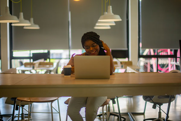 woman at a desk