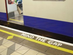 mind the gap sign